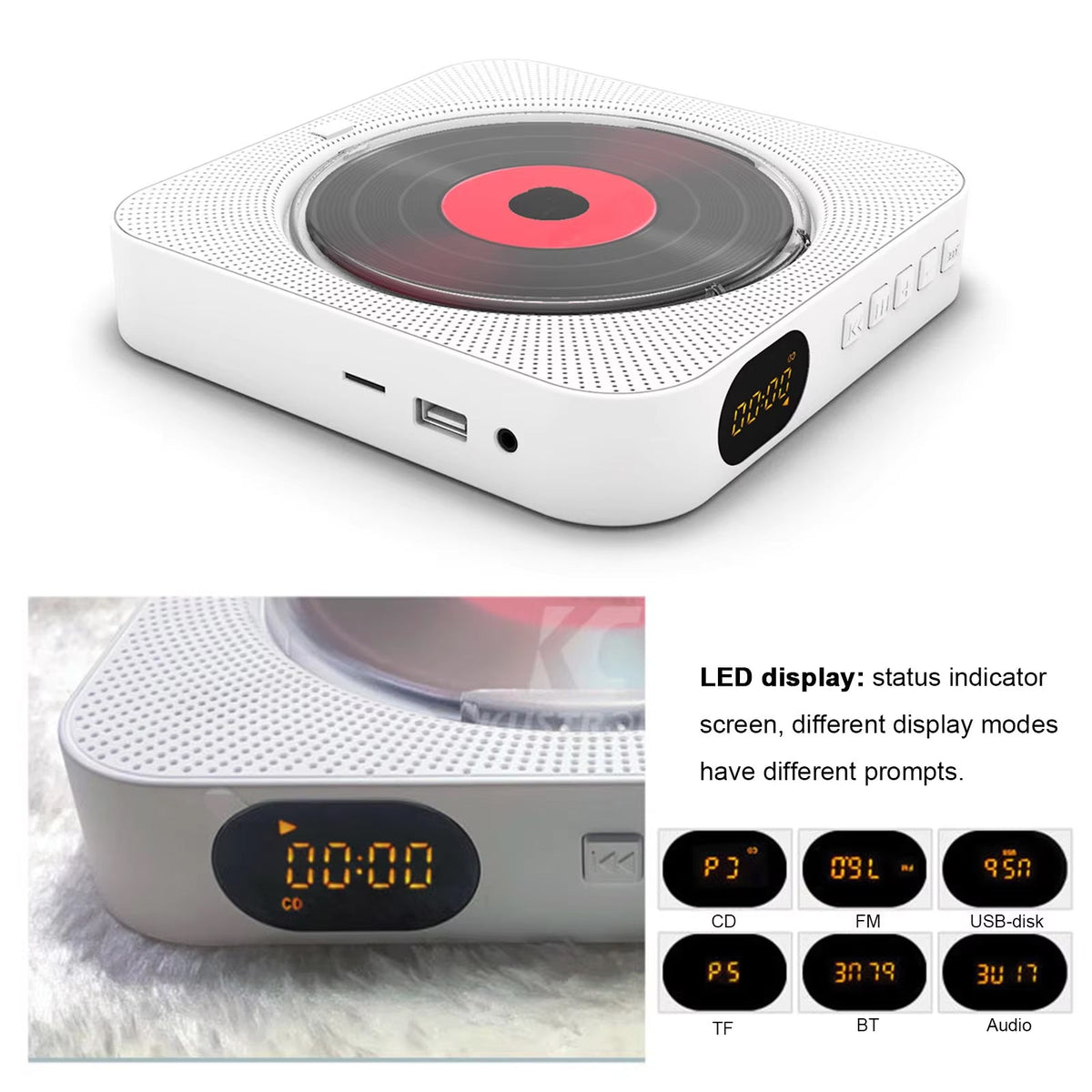 CeedyPlay 6-in-1 Radio with CD Player & Bluetooth Stereo System