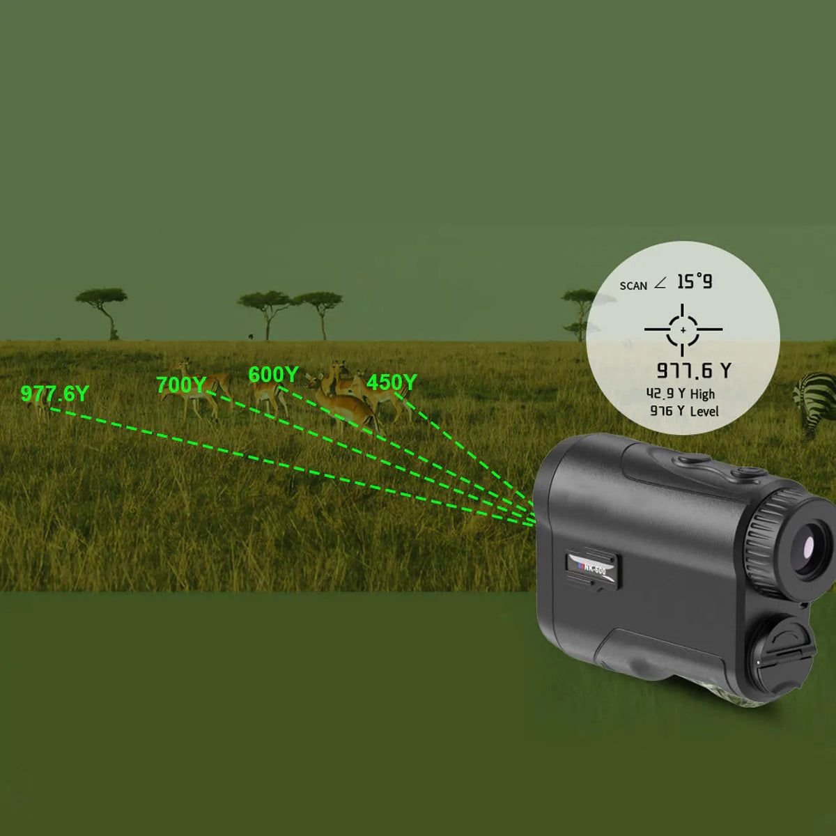 DistZac 650 Yard Compact Laser Rangefinder for Hunting