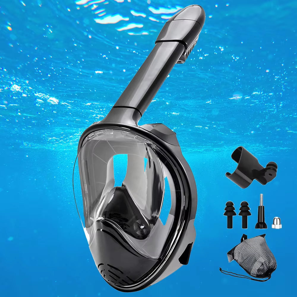Divymask Anti-Fog Full Face Snorkel Mask with Camera Mount