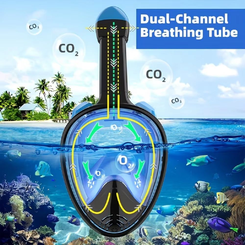 Divymask Anti-Fog Full Face Snorkel Mask with Camera Mount