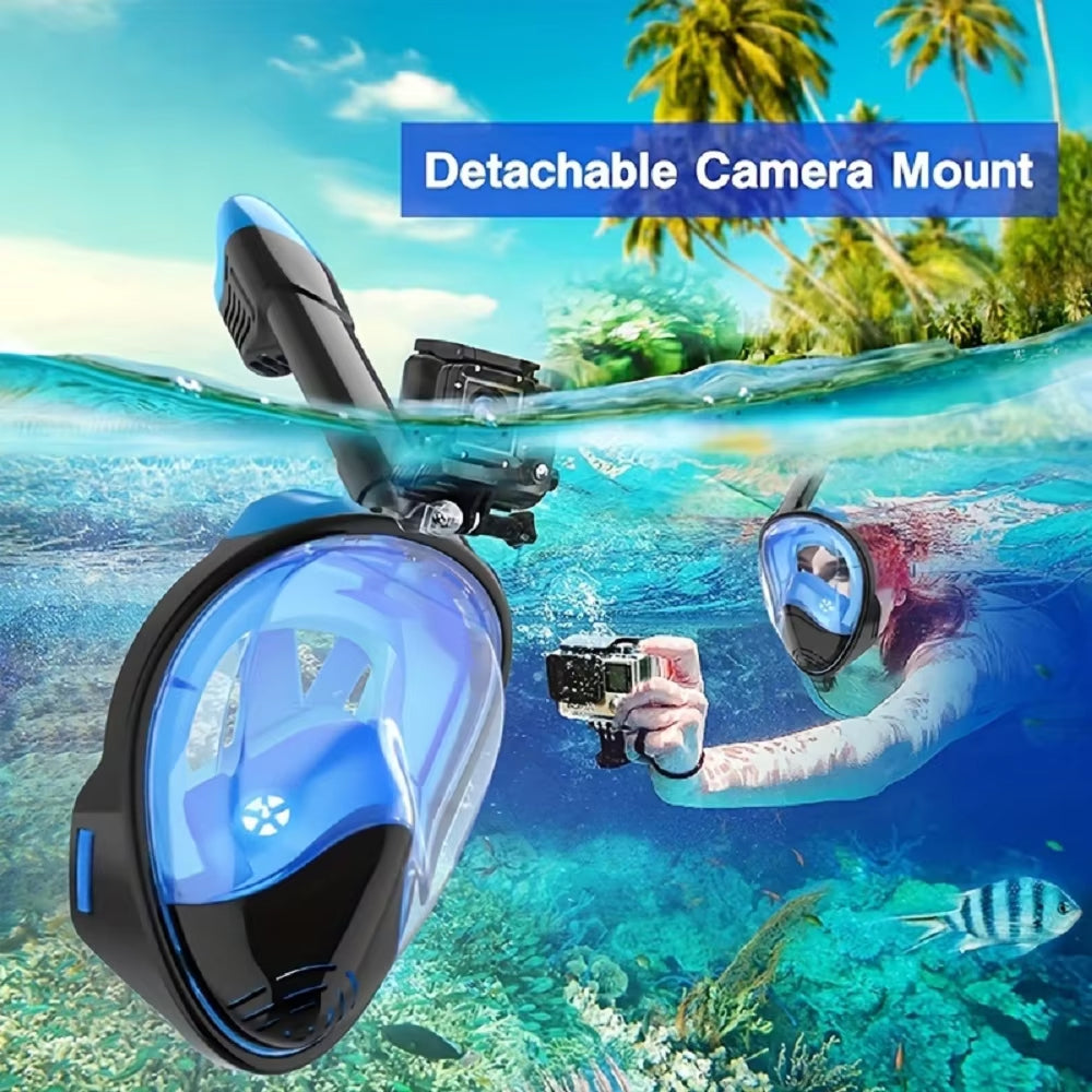 Divymask Anti-Fog Full Face Snorkel Mask with Camera Mount