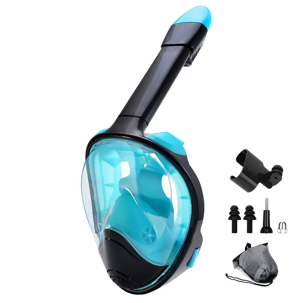 Divymask Anti-Fog Full Face Snorkel Mask with Camera Mount