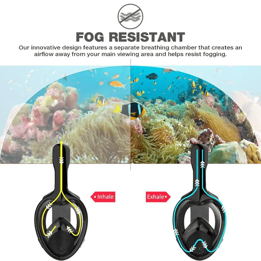 Divymask Anti-Fog Full Face Snorkel Mask with Camera Mount