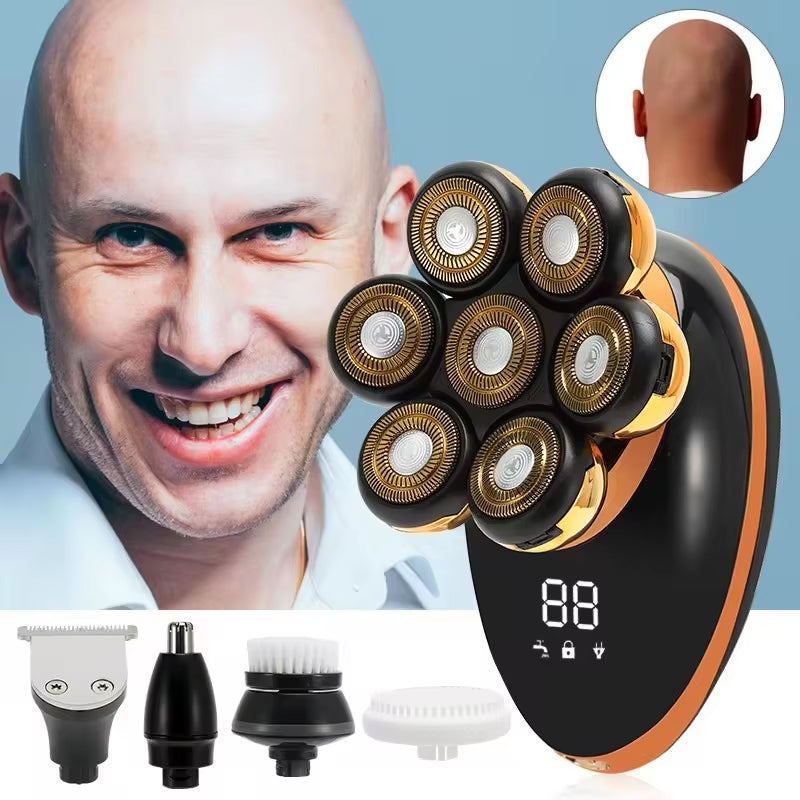 DomeeGlix 7D Bald Head Shaver & 5-in-1 Grooming Kit UK