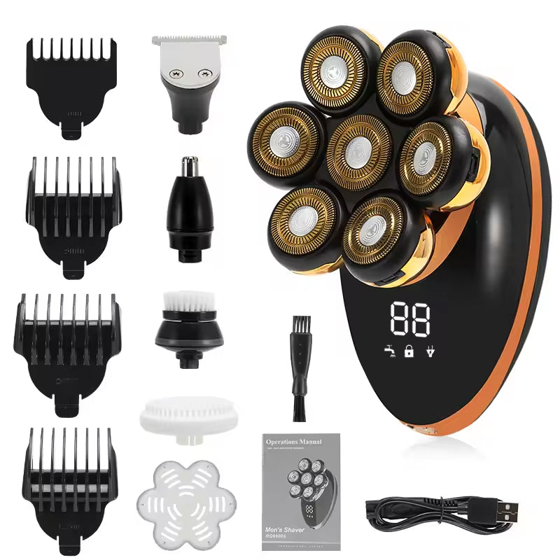 DomeeGlix 7D Bald Head Shaver & 5-in-1 Grooming Kit UK