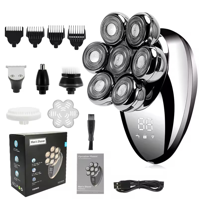 DomeeGlix 7D Bald Head Shaver & 5-in-1 Grooming Kit UK