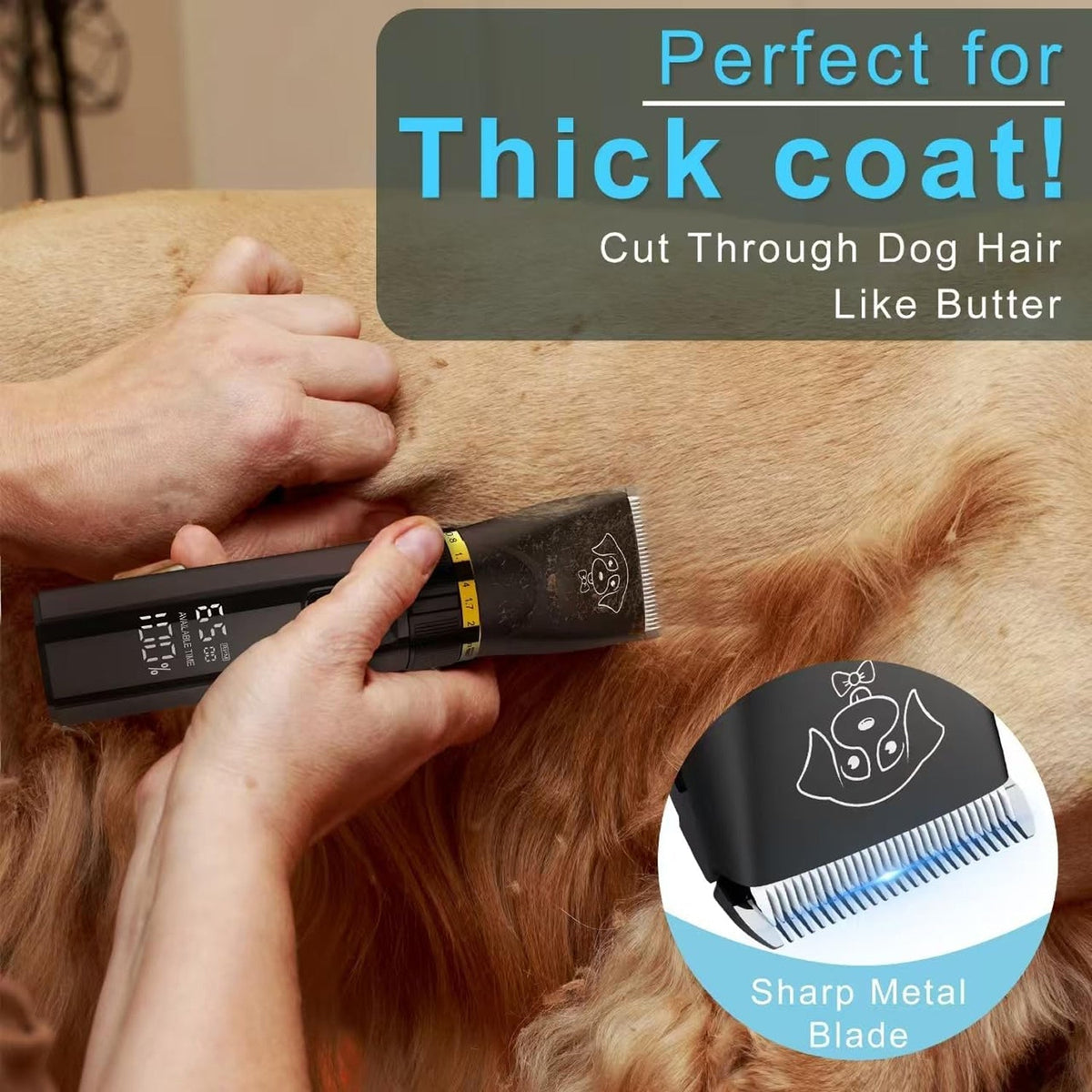 Eanmoda v2 Quiet Cordless Dog Clippers for Home Grooming