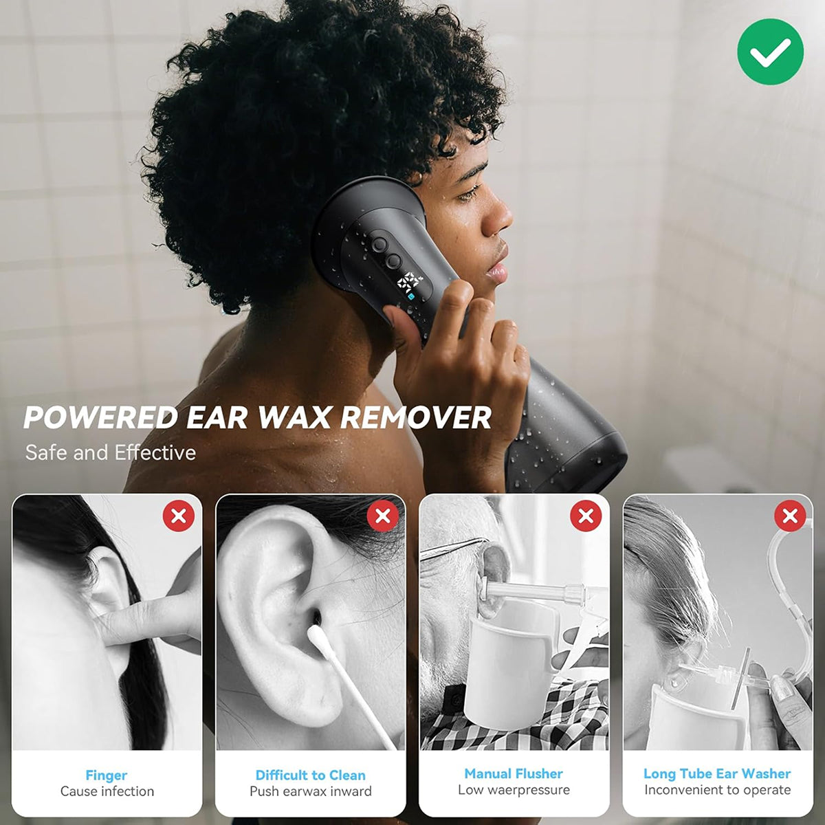 EariCarex Electric Ear Cleaner with Dual-Tank Irrigation System