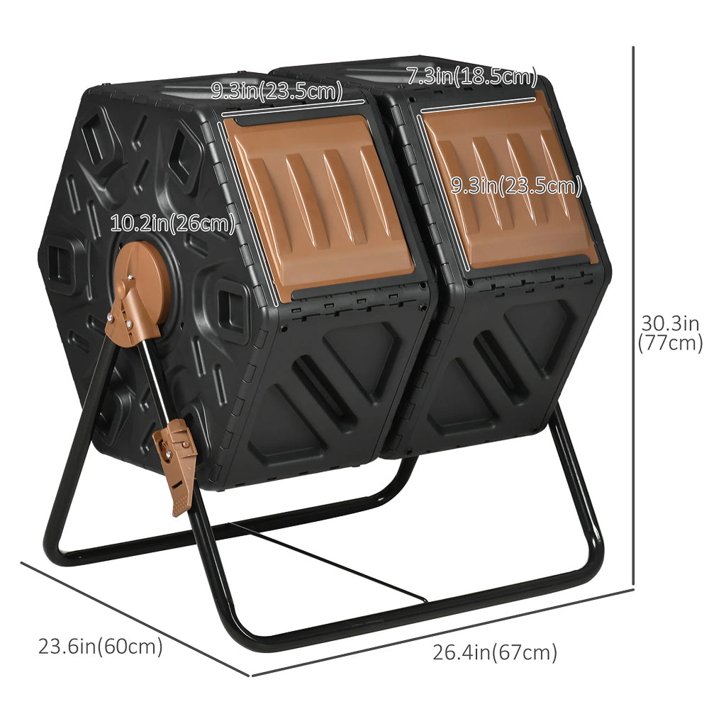 EcoCopox 130L Dual Chamber Garden Compost Tumbler UK