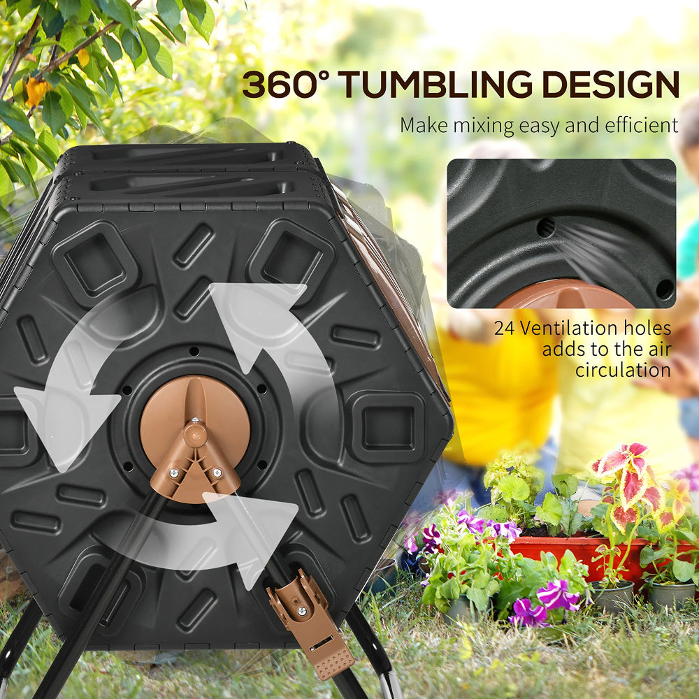 EcoCopox 130L Dual Chamber Garden Compost Tumbler UK