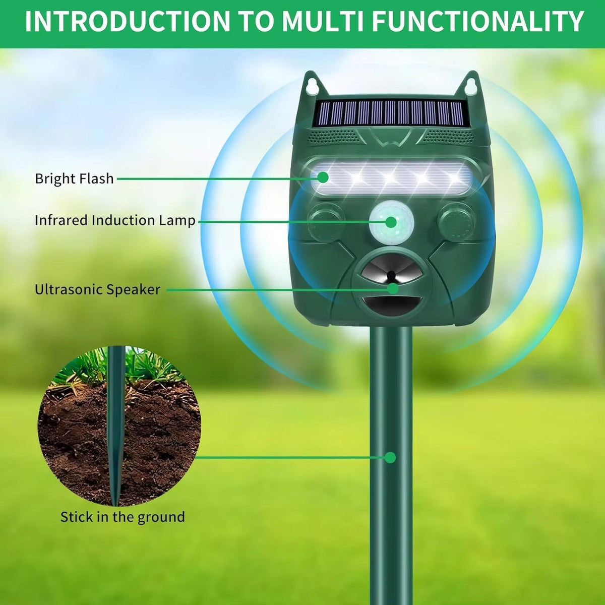 FendGady Ultrasonic Deer & Pest Repeller