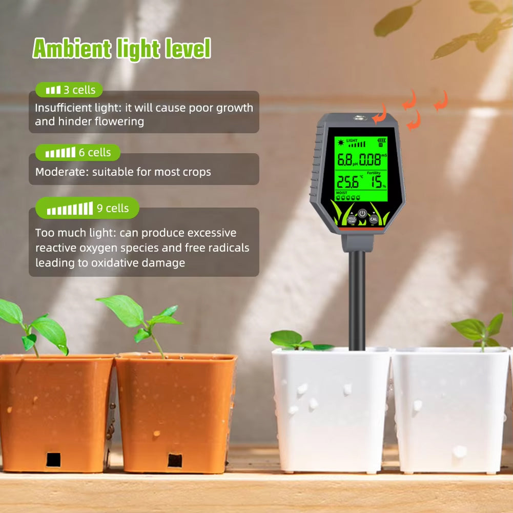 EdakaLif 6-in-1 Digital Soil Moisture Meter for Indoor Plants