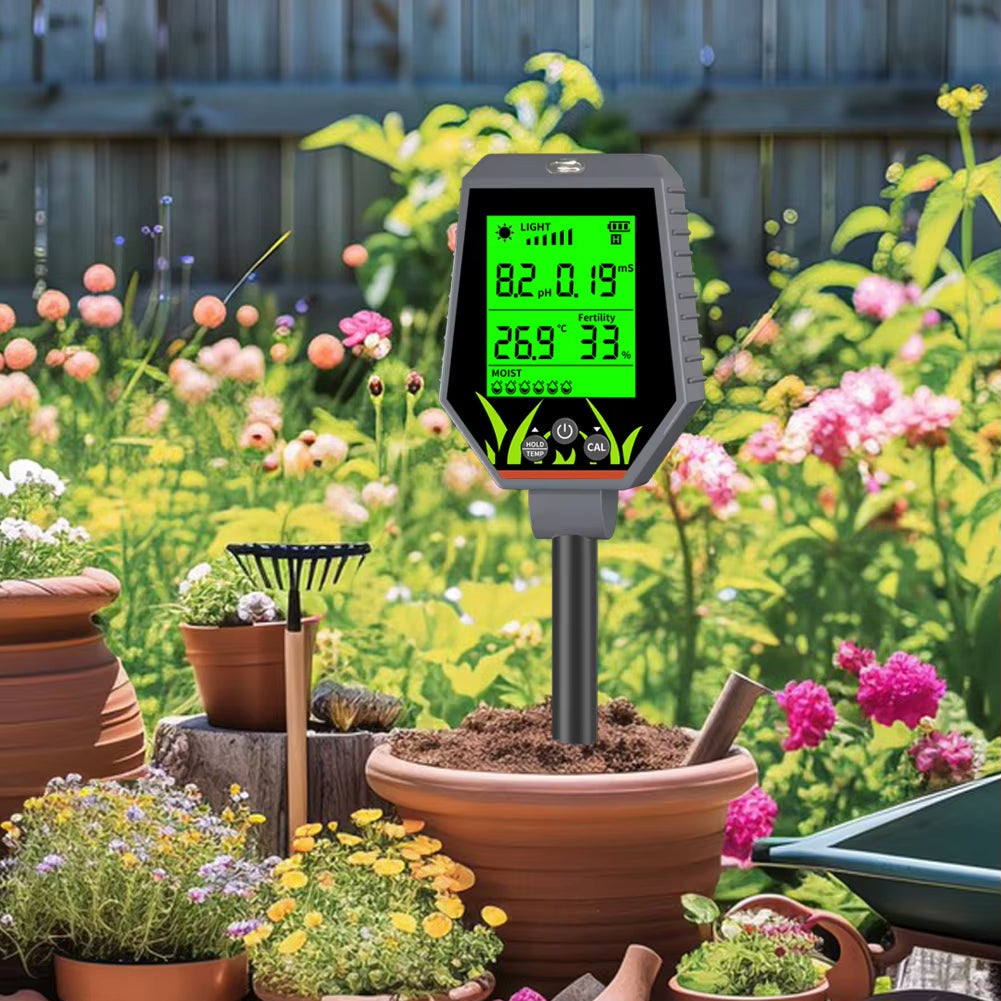 EdakaLif 6-in-1 Digital Soil Moisture Meter for Indoor Plants