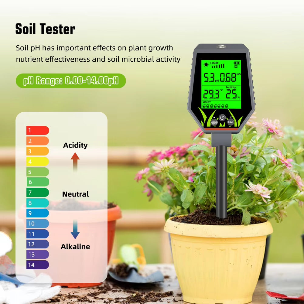 EdakaLif 6-in-1 Digital Soil Moisture Meter for Indoor Plants
