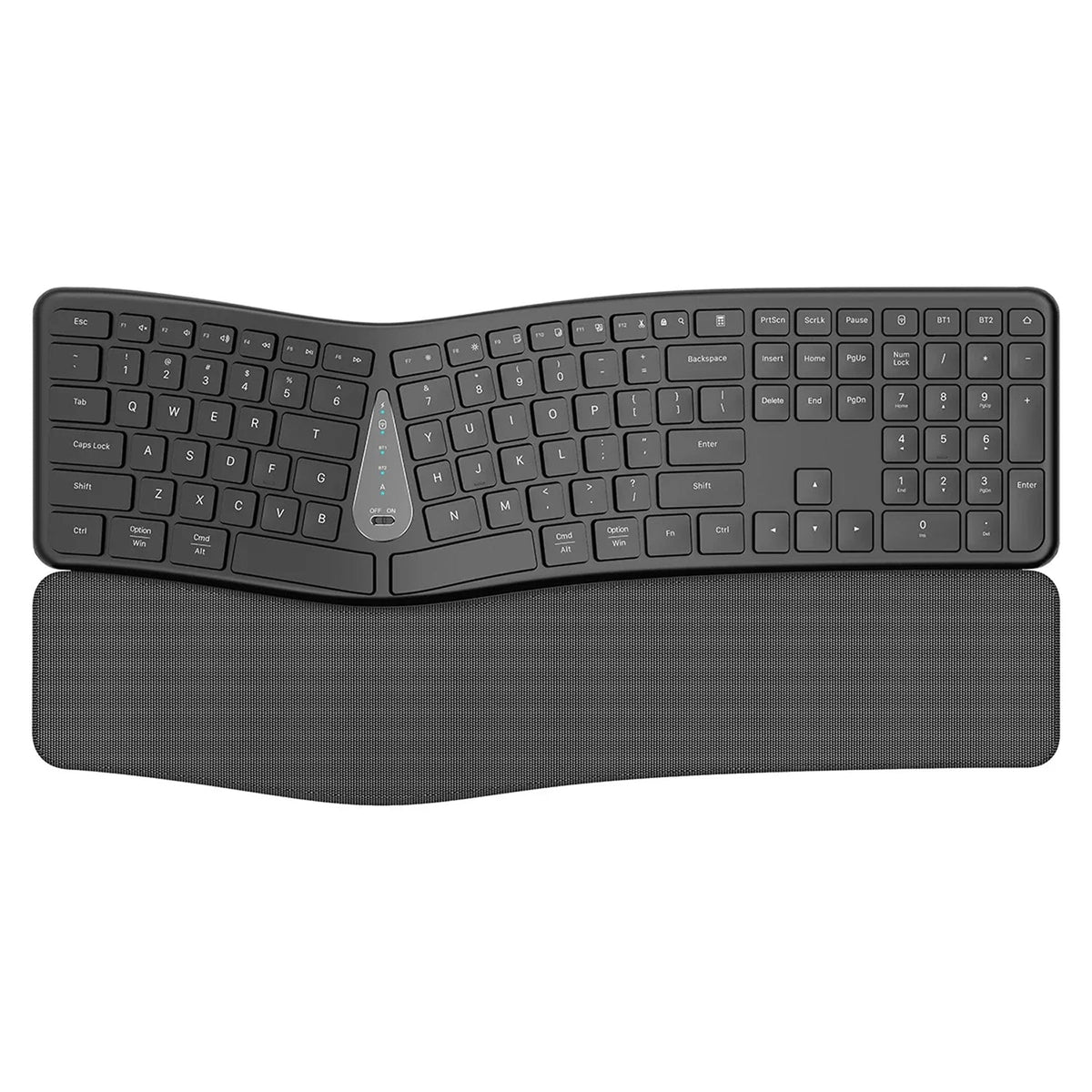 Ergozikey Ergonomic Wireless Keyboard with Memory Sponge Wrist Guard