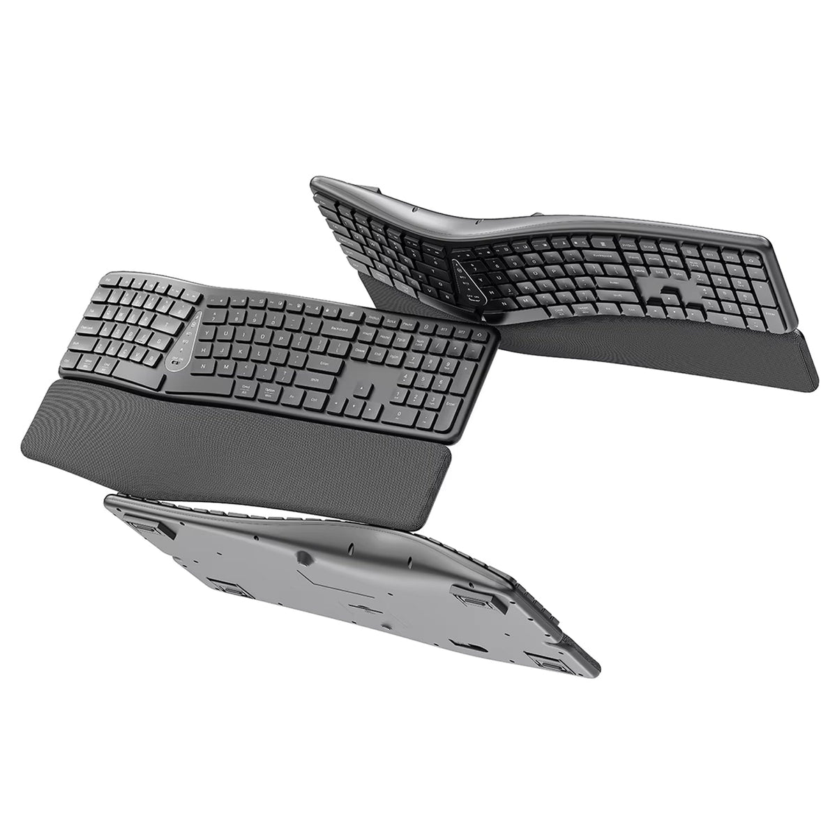 Ergozikey Ergonomic Wireless Keyboard with Memory Sponge Wrist Guard