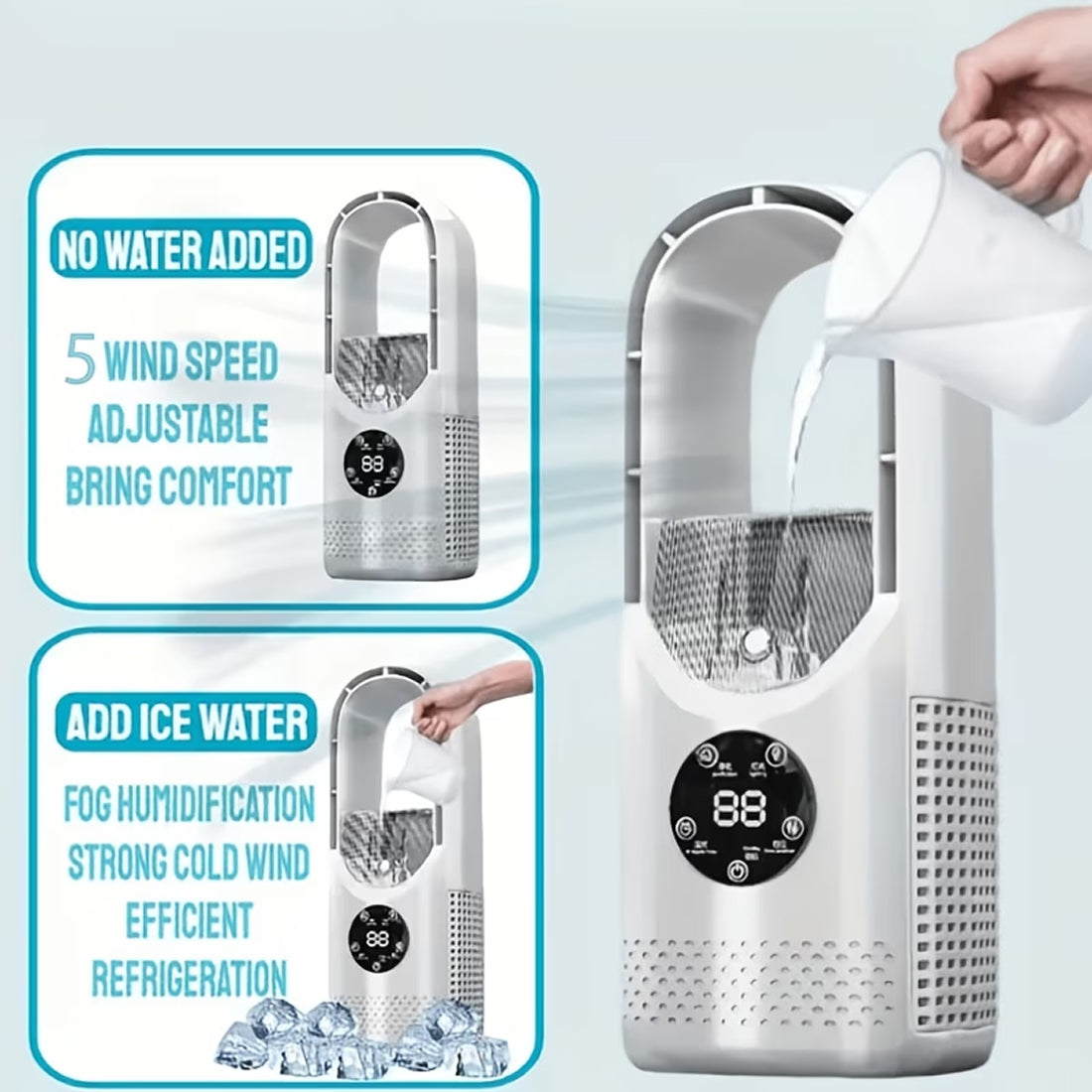AiryKull Portable Air Cooler 720° Bladeless Fan UK