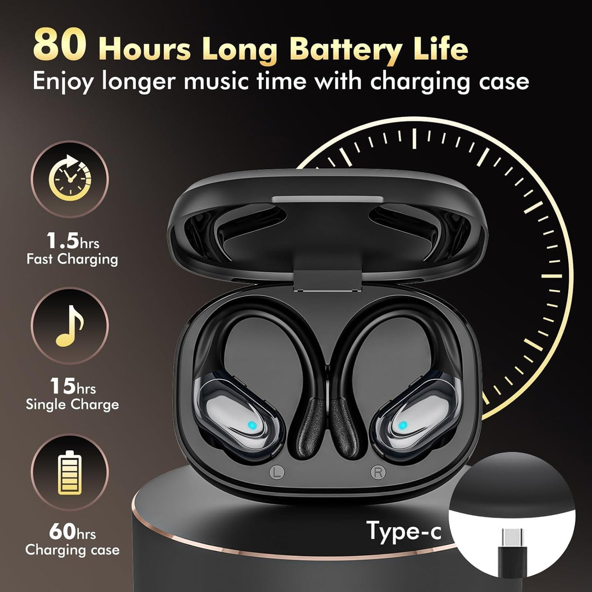 FitSyncbud Professional Wireless Sports Earbuds for Gym and Running