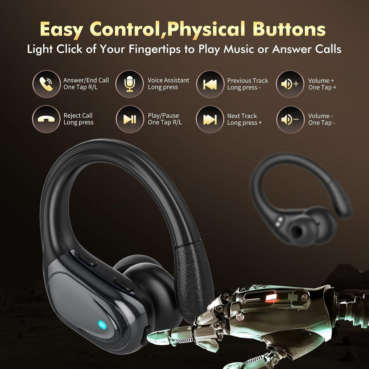 FitSyncbud Professional Wireless Sports Earbuds for Gym and Running