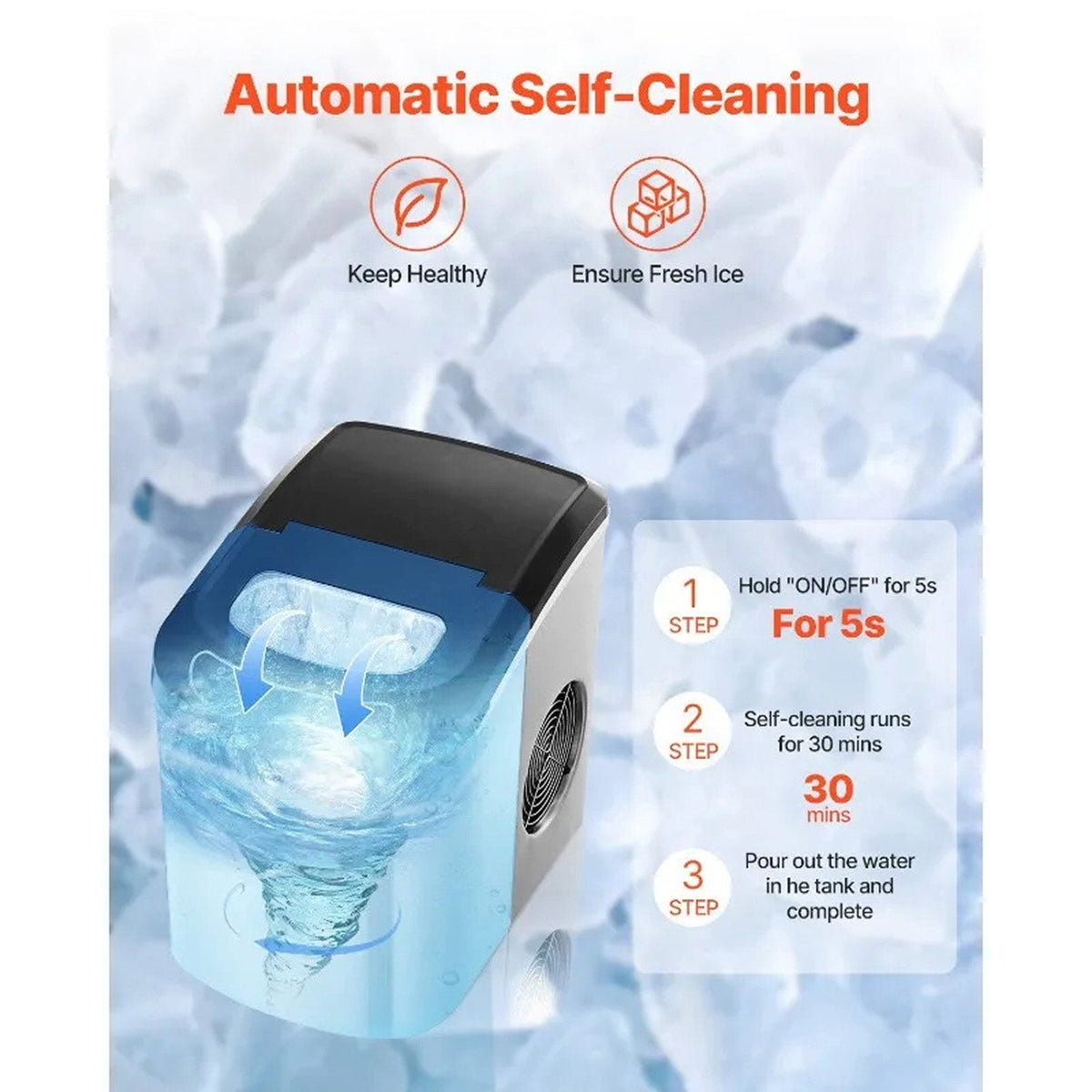 FrostalVy Portable Ice Maker Machine - 9 Cubes in 6 Mins