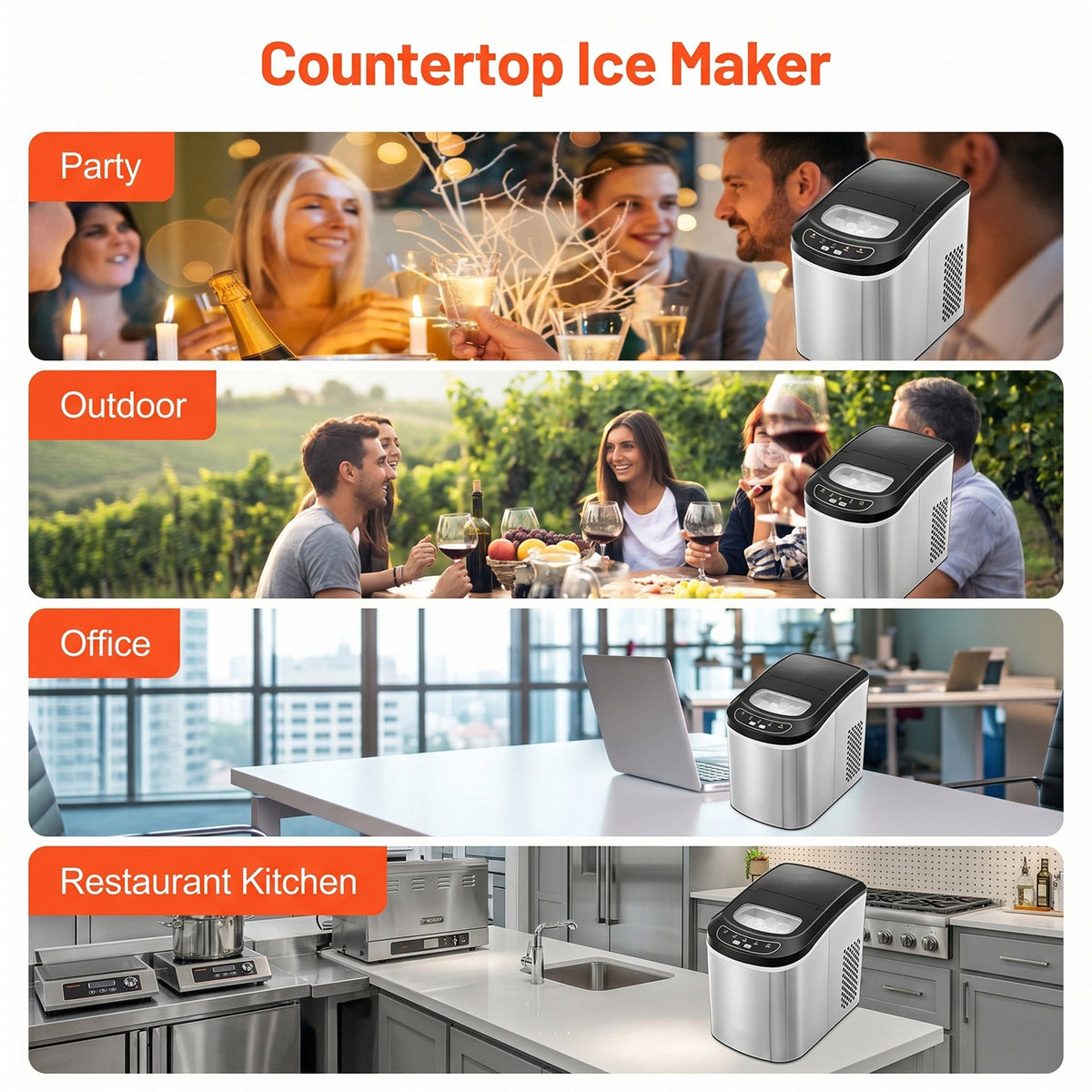 FrostalVy Portable Ice Maker Machine - 9 Cubes in 6 Mins