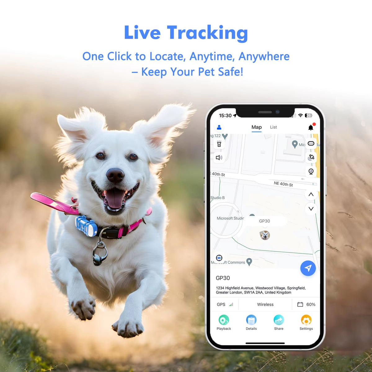 PupPinpoint 2.0 GPS Dog Tracker with Live Real-Time Updates