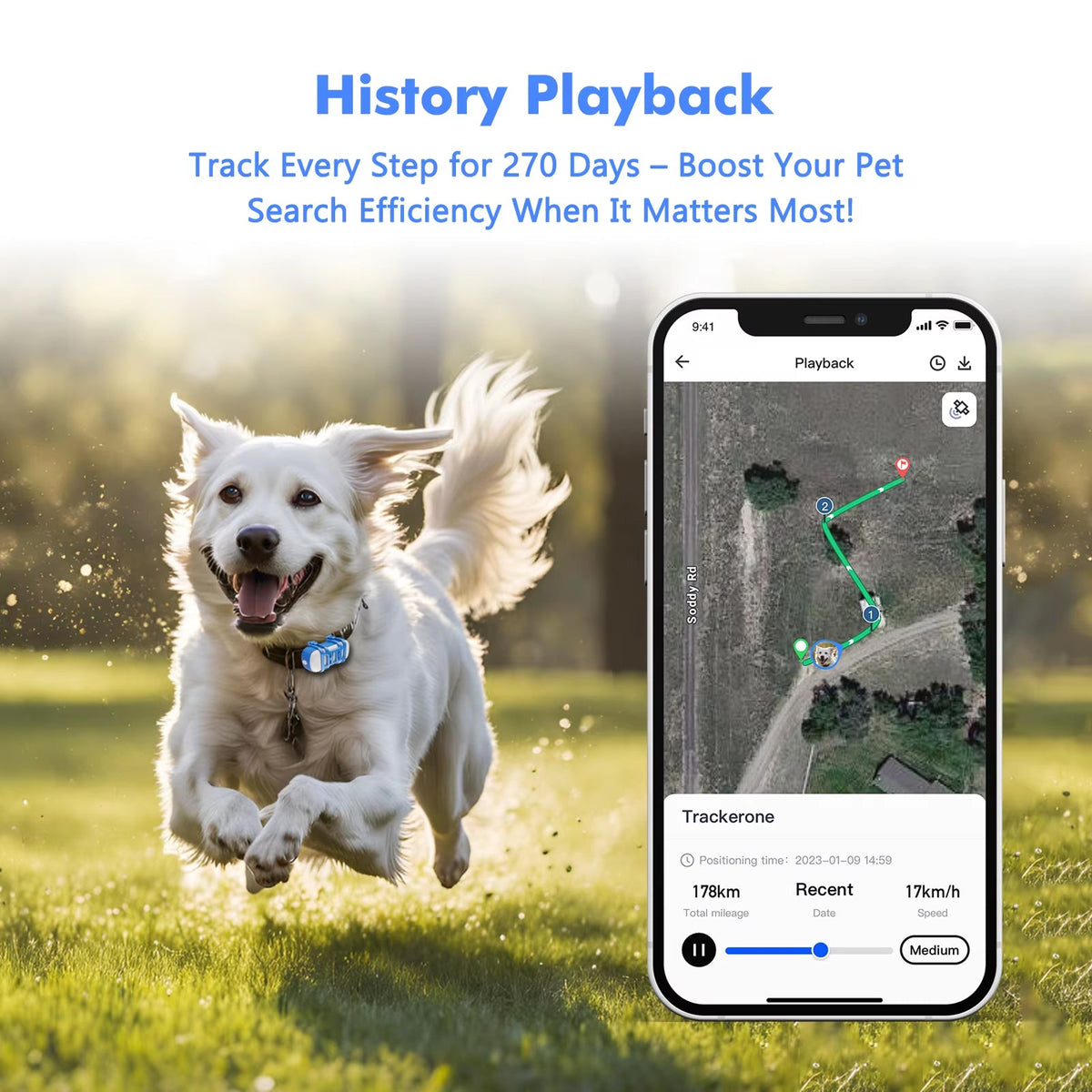 PupPinpoint 2.0 GPS Dog Tracker with Live Real-Time Updates
