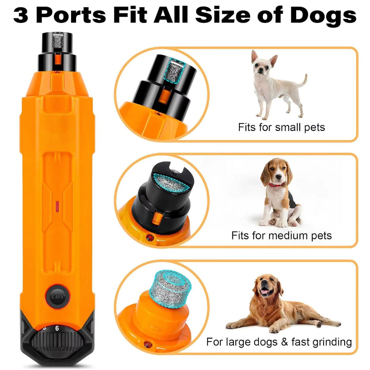 GrinPaw Quiet 6-Speed Pet Nail Grinder for Cats and Dogs