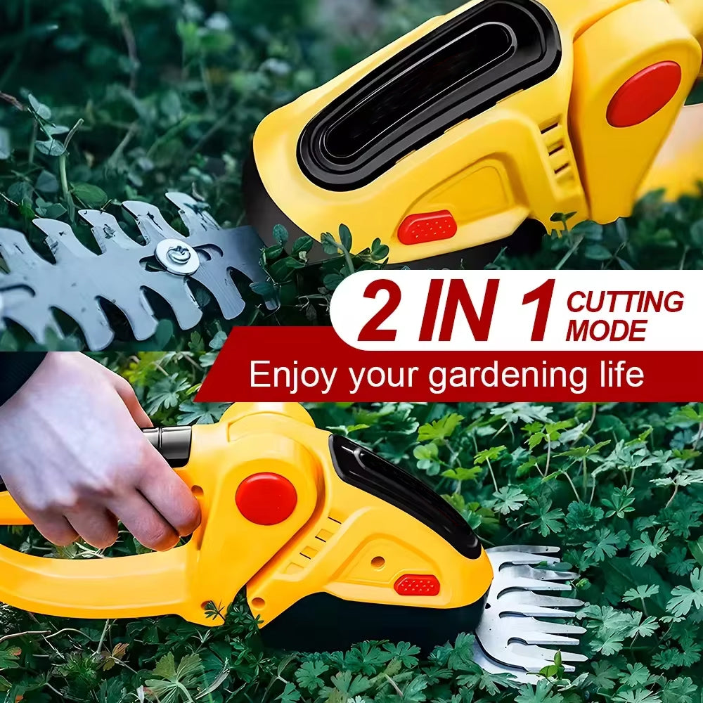 GrinWatt Cordless Electric Hedge Trimmer with 90° Adjustable Head