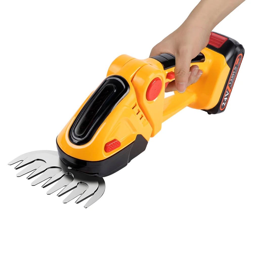 GrinWatt Cordless Electric Hedge Trimmer with 90° Adjustable Head