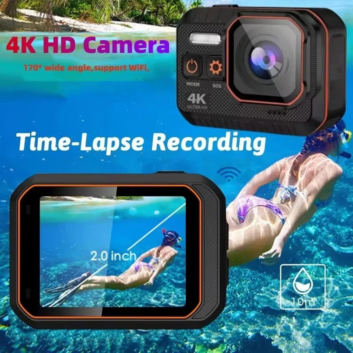 MotoCamox 4K Motorcycle Camera - Wide-Angle & Waterproof