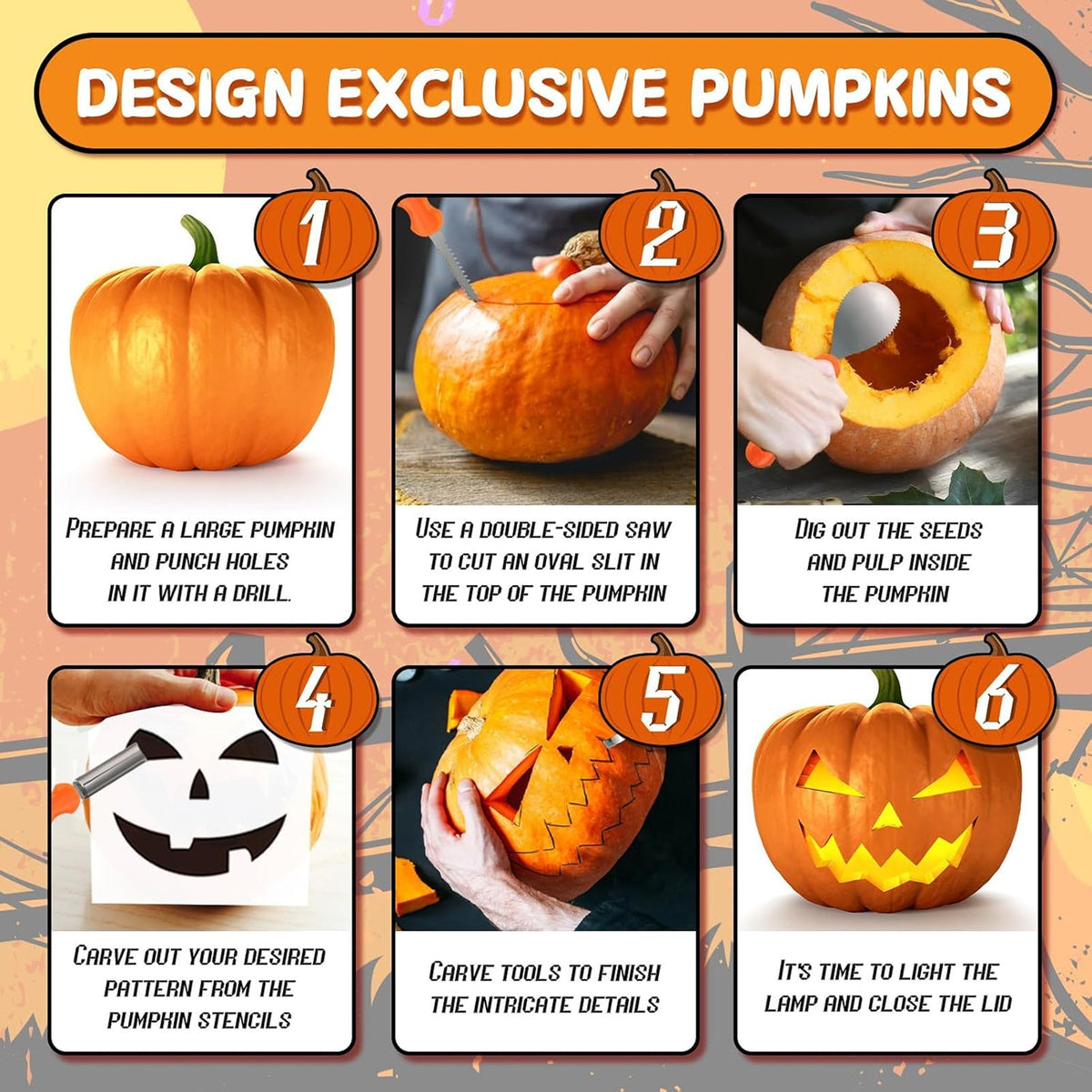 HaloCarve 37-Piece Deluxe Pumpkin Carving Kit UK