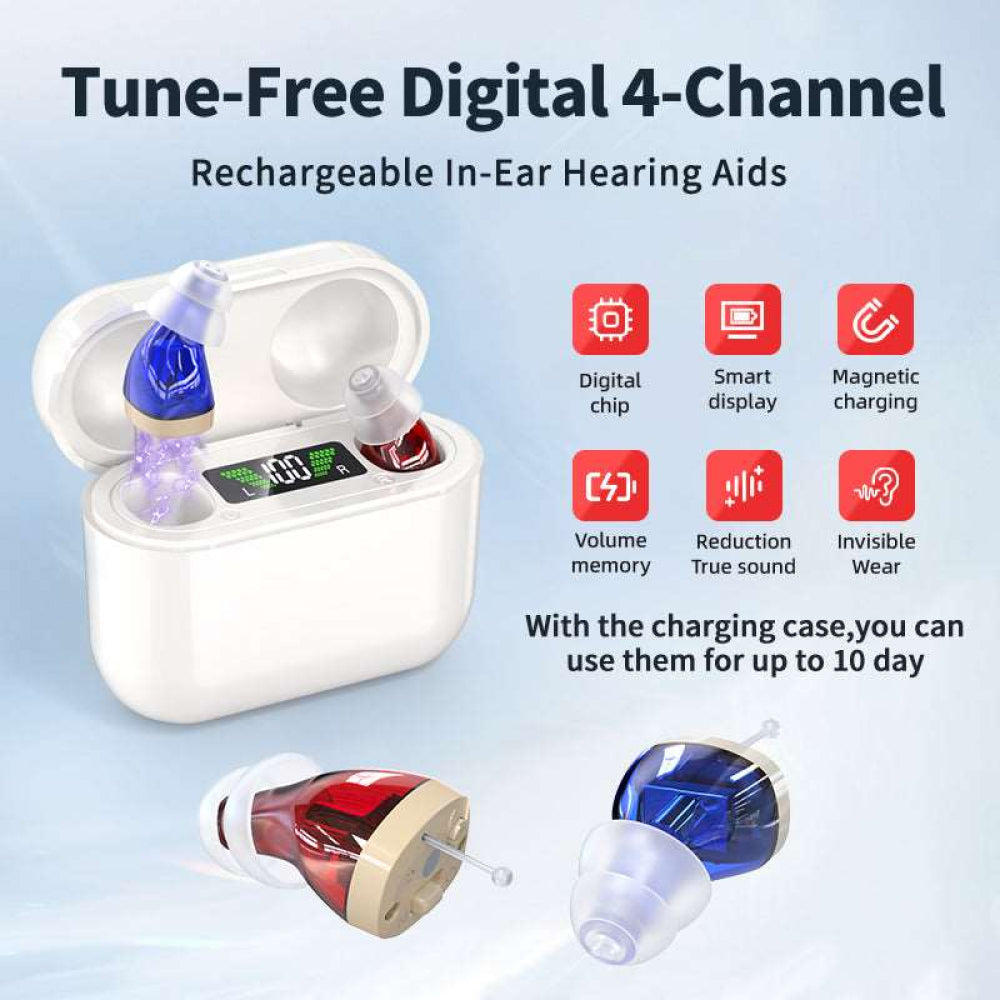 Hexysts Bluetooth Hearing Aids with 48h Battery and Noise Reduction