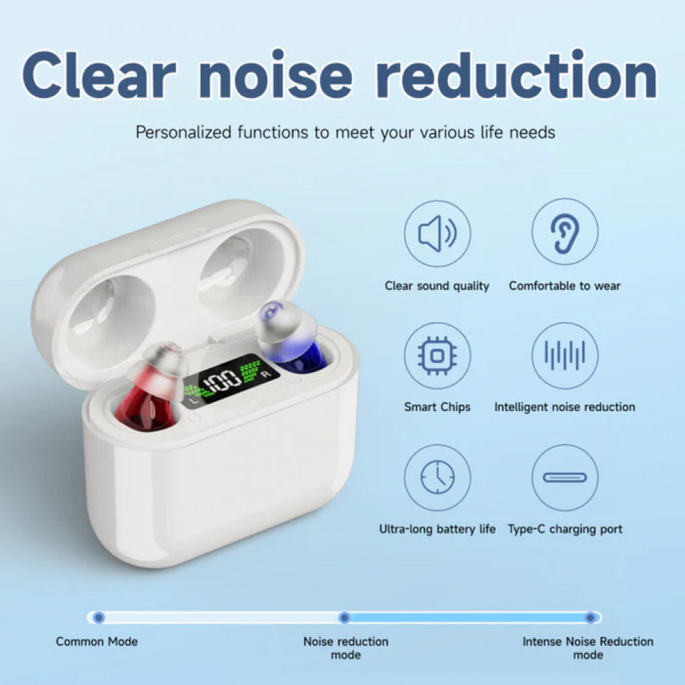 Hexysts Bluetooth Hearing Aids with 48h Battery and Noise Reduction