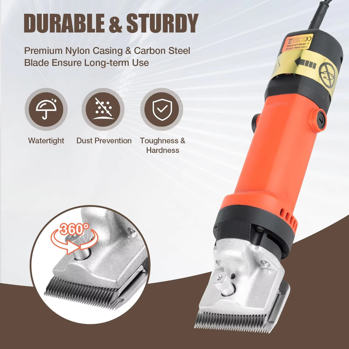 HorsyTrim Professional 350W Horse Clippers for Thick Coats