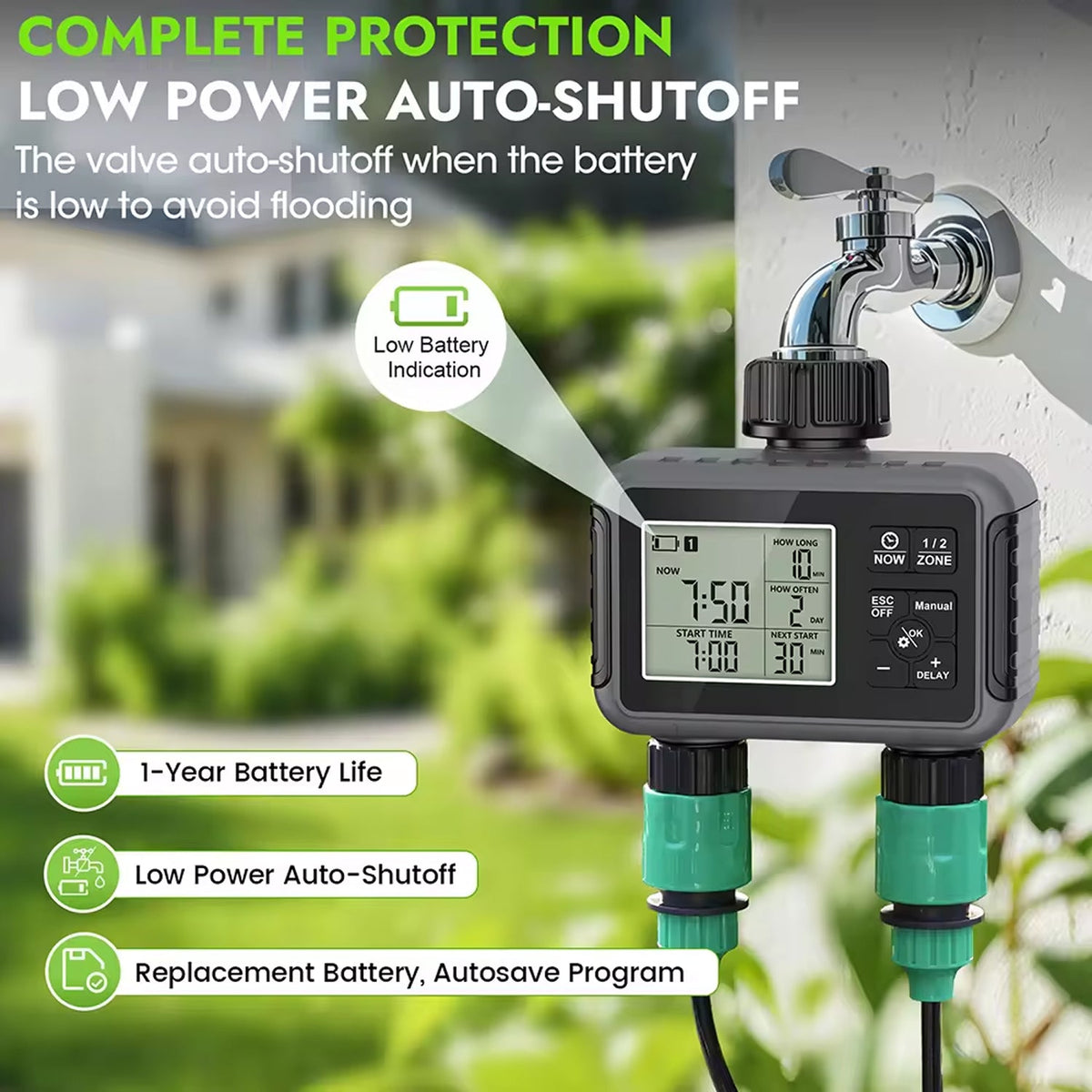 HortiSprit Dual-Zone Smart Water Timer for UK Gardens