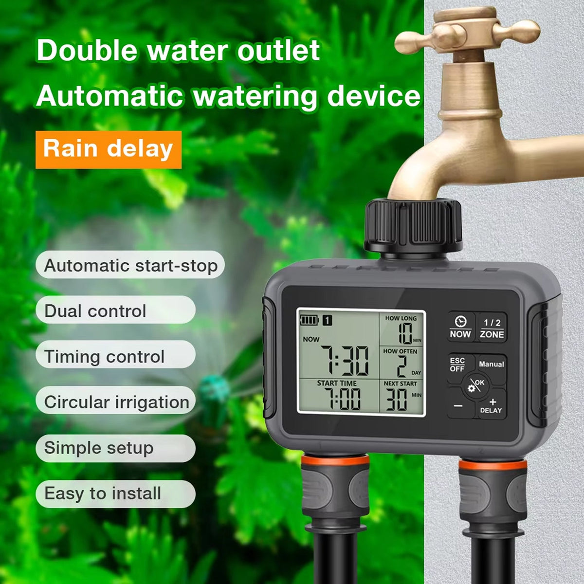 HortiSprit Dual-Zone Smart Water Timer for UK Gardens