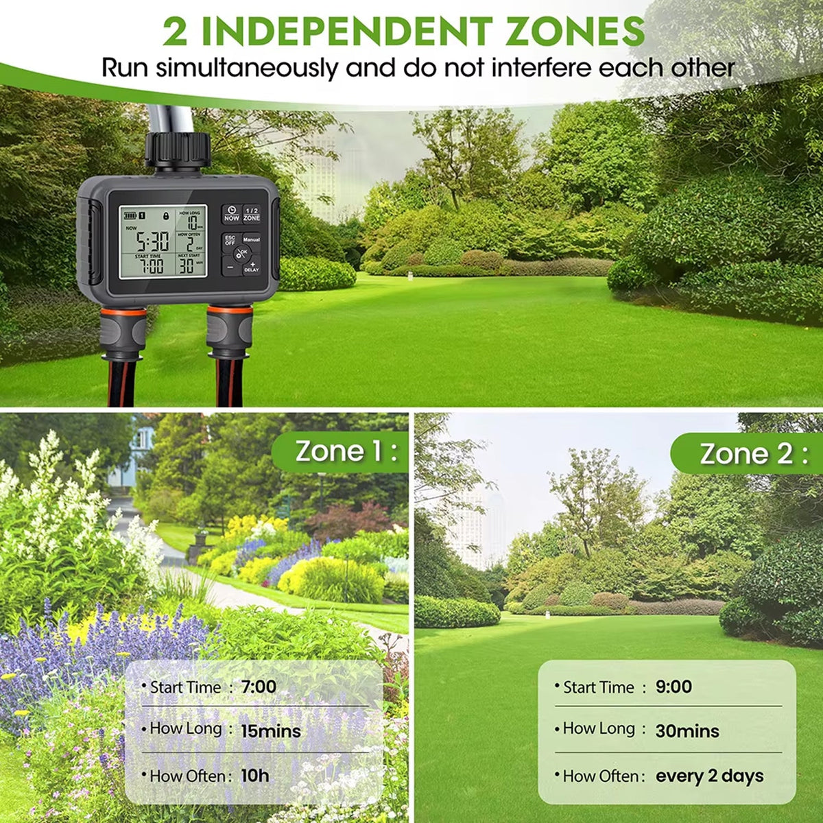 HortiSprit Dual-Zone Smart Water Timer for UK Gardens