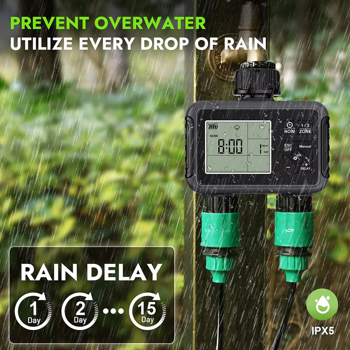 HortiSprit Dual-Zone Smart Water Timer for UK Gardens