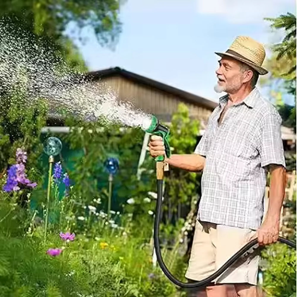 Hoxerilly Expandable Garden Hose with 8-Pattern Spray Nozzle