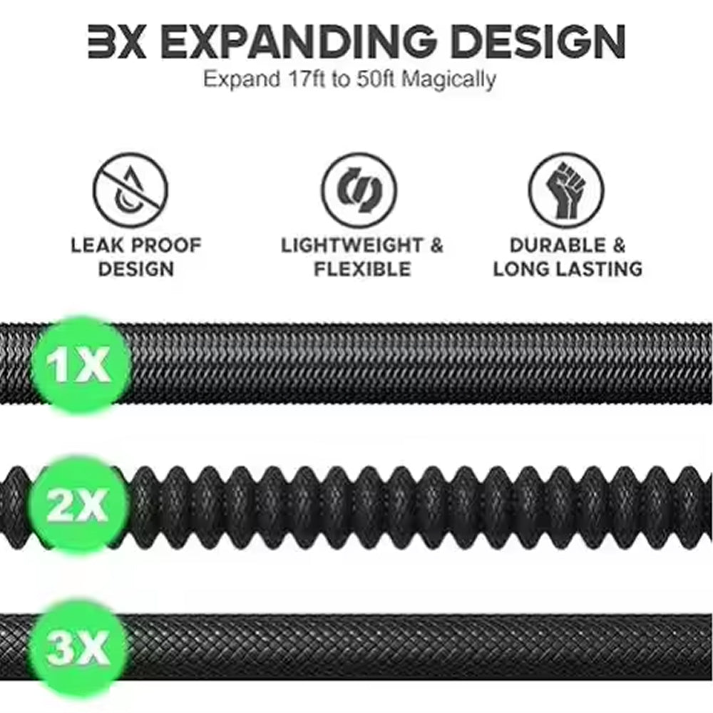 Hoxerilly Expandable Garden Hose with 8-Pattern Spray Nozzle