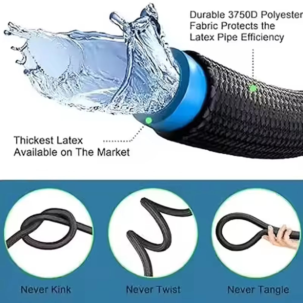 Hoxerilly Expandable Garden Hose with 8-Pattern Spray Nozzle