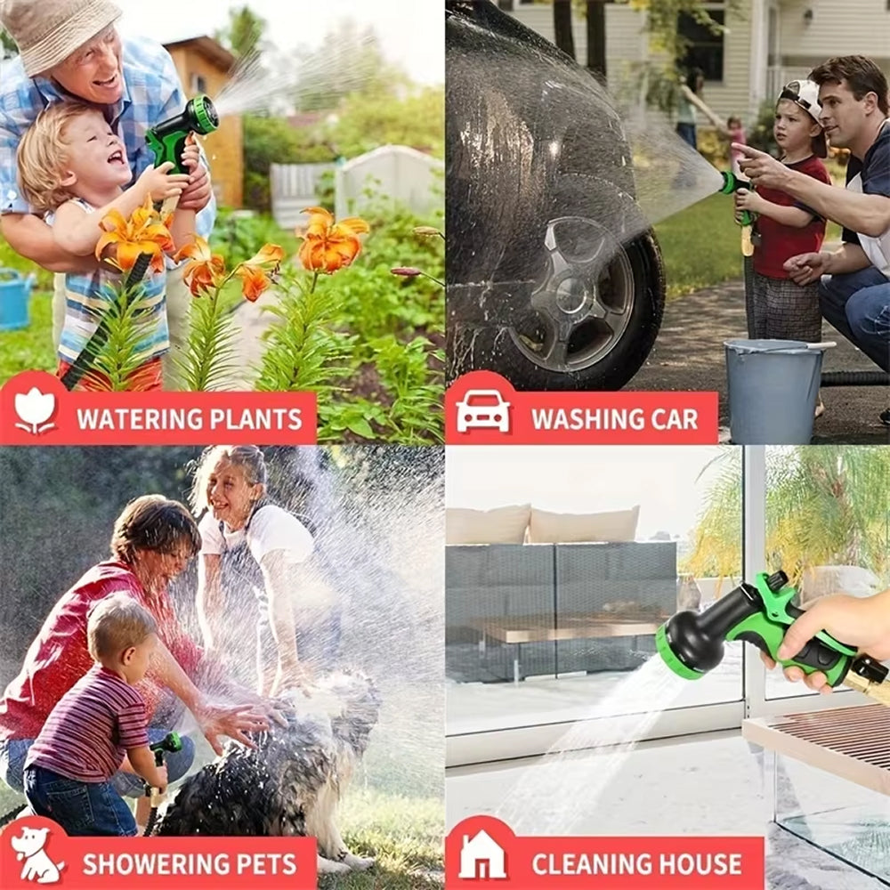 Hoxerilly Expandable Garden Hose with 8-Pattern Spray Nozzle