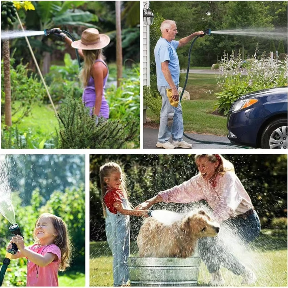 Hoxerilly Expandable Garden Hose with 8-Pattern Spray Nozzle