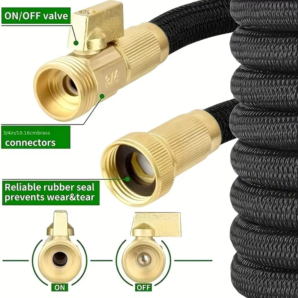 Hoxerilly Expandable Garden Hose with 8-Pattern Spray Nozzle