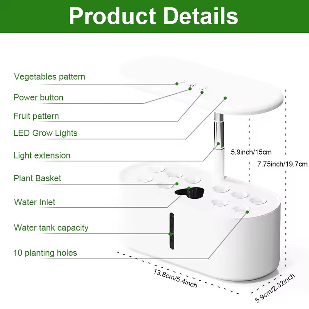 Hydreetry 10-Pod Hydroponic System - Smart Indoor Garden