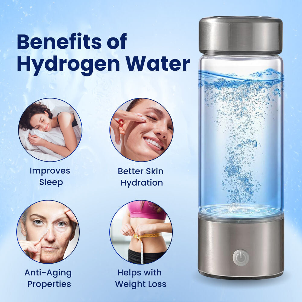Hydrovia Hydrogen Water Bottle | Portable USB Rechargeable Glass Bottle