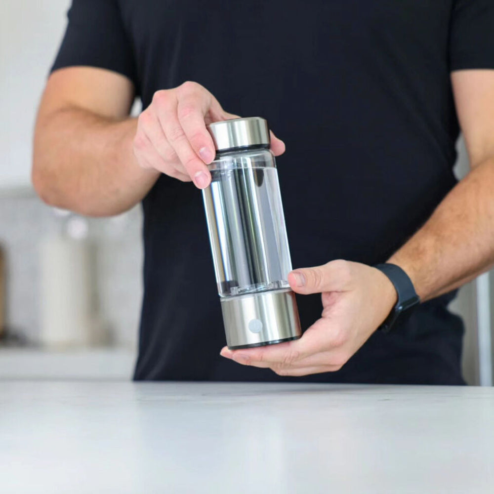 Hydrovia Hydrogen Water Bottle | Portable USB Rechargeable Glass Bottle