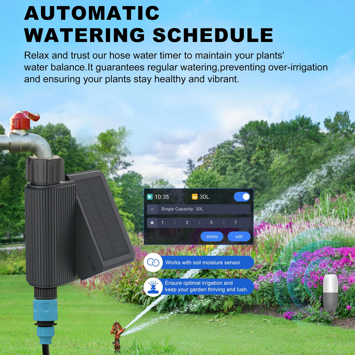 IrigaSprit Smart Sprinkler Controller | Solar WiFi Garden Tap Timer