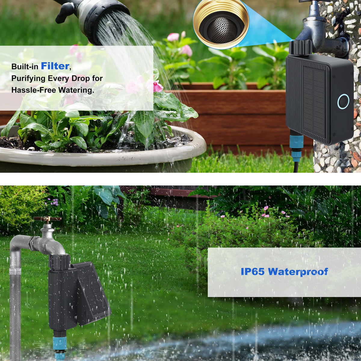 IrigaSprit Smart Sprinkler Controller | Solar WiFi Garden Tap Timer